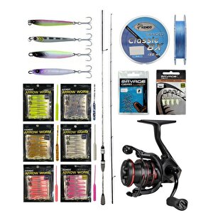 Yekoutdoor Arrow Worm Lrf Seti Kendo Kenshi Pro 2.10m 1-7 Gr Olta Kamışı&okuma Ceymar Chd-1000a Olta Makinesi