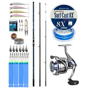 Yekoutdoor Profesyonel Olta Seti Shimano Kamış Alivio Surf T 450 Bx-g 4,50m 225g 3pc&okuma Safina Pro 8000 Olta Makinesi