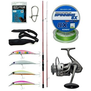 Yek Outdoor Spin Olta Seti Okuma Red Spin 9'2'' 279 Cm 10-40 Gr 2 Parça&kendo Azurro 4000 Olta Makinesi