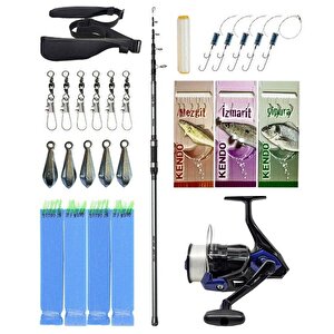 Yek Outdoor Hazır Olta Seti Okuma Alaris Light Tele Surf 420cm 100-250gr Surf Kamışı &okuma Fin Chaser X Fnx-60bl Blue 1bb Olta Ma