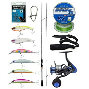 Yek Outdoor Spin Olta Seti Kendo Kenshi Pro 2.73m 12-45gr Olta Kamışı&okuma Safina 3000a Olta Makinesi