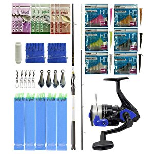 Yek Outdoor Hazır Tekne Oltası Seti Okuma Wave Boat 180h 2 Parça Tekne Kamışı&okuma Fin Chaser X Fnx-60bl Blue 1bb Olta Makinesi