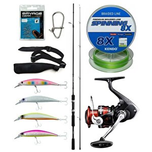 Yek Outdoor Spin Olta Seti Shimano Kamış Fx Xt Spinning Moderate Fast 2,10m 14-40g 2pc&shimano Sienna 3000 Fg Spin Makinesi