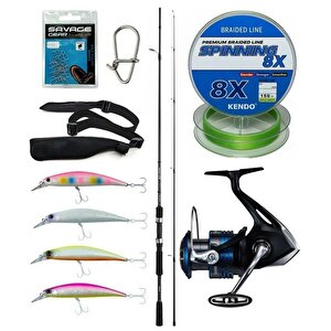 Yek Outdoor Spin Olta Seti Shimano Kamış Fx Xt Spinning Moderate Fast 2,70m 14-40g 2pc&shimano Makina Nexave 4000 Fi