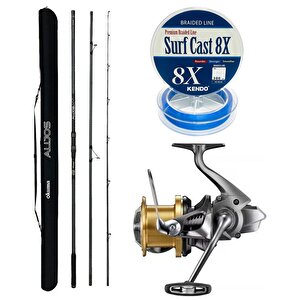 Yekoutdoor Profesyonel Olta Seti Okuma Alijos Surf 435 Cm 100+250 Gr 3 Parça&shimano Makina Aerlex Xsc 14000