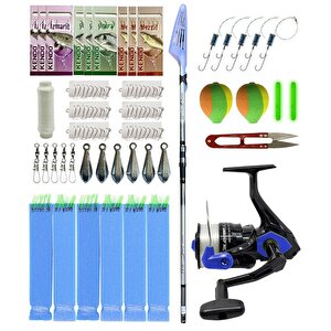 Yekoutdoor Okuma Surf Kamışı Olta Seti Okuma Wave Power Tele Surf 4.20 Cm 100-200 Gr 5 Parça Surf Kamışı&okuma Fin Chaser X Fnx-60