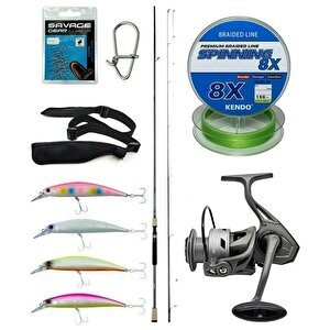 Yek Outdoor Spin Olta Seti Okuma Azaki Spin 274 Cm 12-35 Gr 2 Parça Spin Kamışı&kendo Azurro 4000 Olta Makinesi