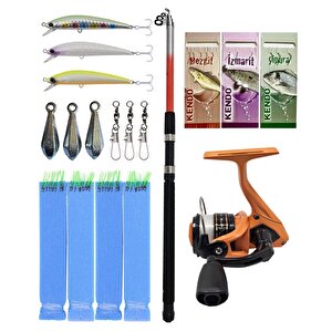 Yekoutdoor Çocuk Olta Seti Kendo Elbe 2.10m 70-150gr Olta Kamışı&okuma X-otic Xt-20no Neon Orange 1bb Olta Makinesi