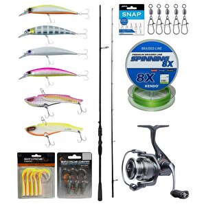 Yek Outdoor Pro Spin Seti Okuma Psycho Stick Game 243cm Ex-fast 15-40gr 2 Parça Olta Kamışı&savage Gear Fazor 4000 Olta Makinesi