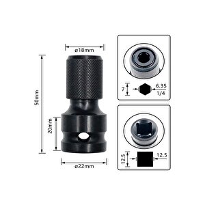 Torklu Somun Sıkma Bijon Sökme Darbeli Matkap Için Bits Adaptörü 1 Adet Yaylı Ağır Hizmet Mandreni
