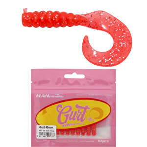 Gurt 4.5cm 10 Adet Orak Kuyruk Silikon Yem Agt-102 Glow Orange