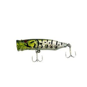 Salt Popper 70mm 9.5gr Su Üstü Maket Balık 188 Green Back Clear