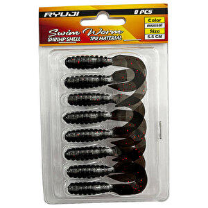 Swim Worm 5.5cm 8 Adet Lrf Silikon Yem Mussel