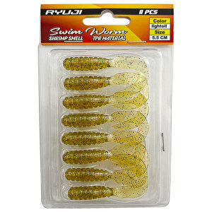 Swim Worm 5.5cm 8 Adet Lrf Silikon Yem Light Oil