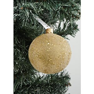 Yılbaşı Topu Altın Desenli 6cm