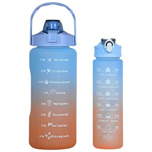 2 Li Motivasyon Matarası Mavi Kapak