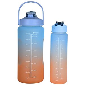 2 Li Motivasyon Matarası Mavi Kapak