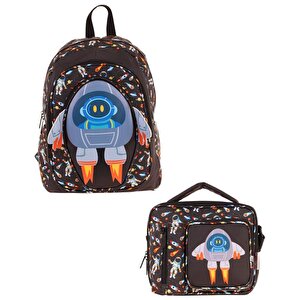 Bright 3d Roket Desenli 2li Okul Çanta Seti