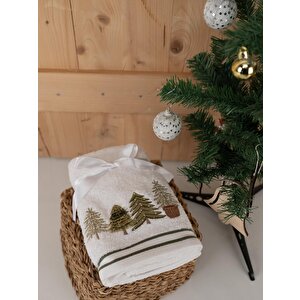 Pamuklu 2'li 40x70 Cm Modern Nakışlı Hediyelik Havlu & Havlu Seti Baveno Desen004