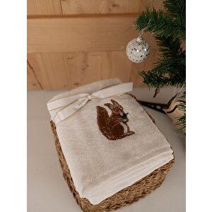 Pamuklu İkili 50x80 Cm Modern Nakışlı Desenli Hediyelik Havlu Seti Baveno Desen003