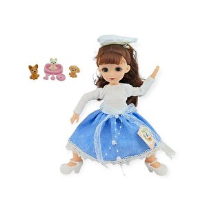 Anbibi Premium Oyuncak Bebek Aksesuarlı Mavi Etekli Wx1971