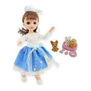 Anbibi Premium Oyuncak Bebek Aksesuarlı Mavi Etekli Wx1971