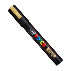 Uni Posca Su Bazlı Poster Markörü Metalik Altın 1.8 2.5mm Pc5m