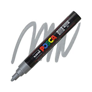 Uni Posca Su Bazlı Poster Markörü Metalik Gümüş 1.8 2.5mm Pc5m