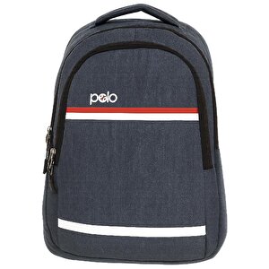 My Polo Sırt Çantası Kırmızı Beyaz Çizgili Lacivert 8860