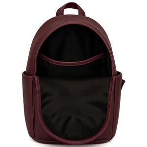 Yuga Suni Deri Dört Gözlü Sırt Çantası Bordo