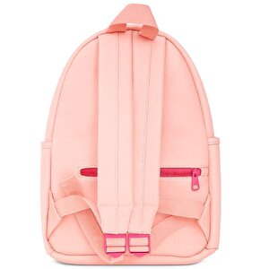 Suni Deri Dört Gözlü Sırt Çantası Pembe