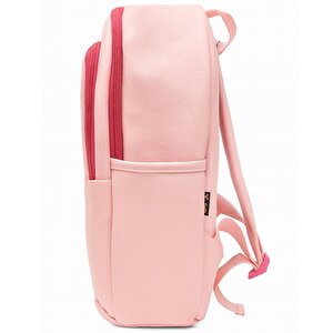 Suni Deri Dört Gözlü Sırt Çantası Pembe