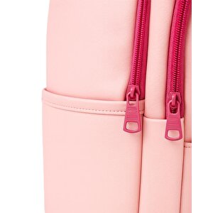 Yuga Suni Deri Dört Gözlü Sırt Çantası Pembe