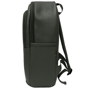 Suni Deri Dört Gözlü Sırt Çantası Yeşil