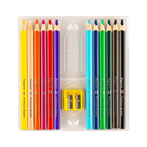 Jumbo Üçgen Kuru Boya Kalemi 12 Renk