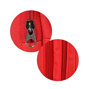 İki Gözlü Kırmızı Kalem Çantası