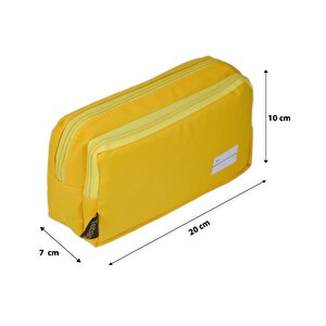 Tebag İki Gözlü Sarı Kalem Çantası