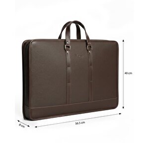 Yuga Suni Deri Lüks Proje Ve Resim Çantası Kahverengi