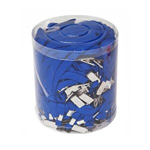 Kart Askı İpi Metal Klips Mavi 50li