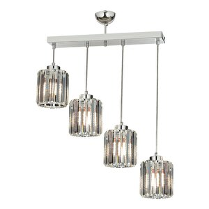 Av-65230-4ky Krom Kaplama Modern Avize E27 Metal Kristal 64x15 Cm