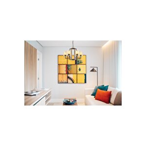 Av-4285-6e Eskitme Kaplama Modern Avize E27 Metal Cam 70 Cm