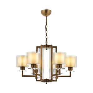 Av-4285-6e Eskitme Kaplama Modern Avize E27 Metal Cam 70 Cm