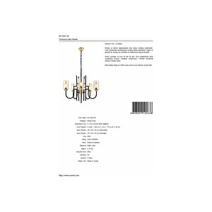 Avonni Av-4163-5e Eskitme Kaplama Modern Avize E27 Metal Cam 62 Cm