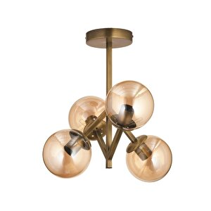 Av-7013-401-4e Eskitme Kaplama Modern Avize E27 Metal Cam 45 Cm