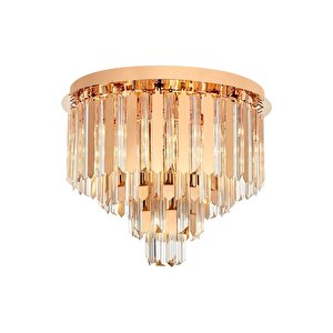 Ar-4303-s60 Sarı Kaplama Klasik Avize E14 Metal Kristal 60 Cm