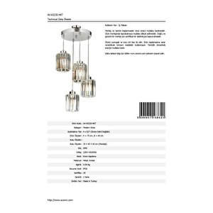 Avonni Av-65230-4kt Krom Kaplama Modern Avize E27 Metal Kristal 40 Cm