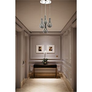 Avonni Av-1697-4kt Krom Kaplama Modern Avize E14 Metal Cam 40 Cm