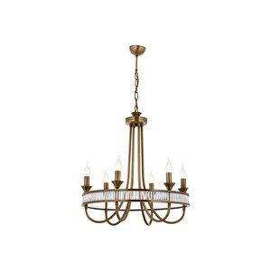 Av-1890-6e Eskitme Kaplama Modern Avize E14 Metal Kristal 60 Cm