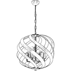 Avonni Av-1798-6e Eskitme Kaplama Modern Avize E27 Metal 40 Cm