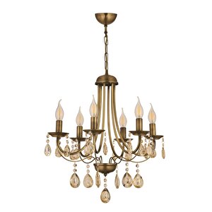 Av-7013-127-6e Eskitme Kaplama Modern Avize E14 Metal Kristal 50 Cm